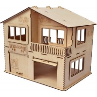 Купить деревянный домик для кукол с мебелью